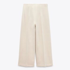 NWT Zara wide leg stretch, side zip pant. Size M.